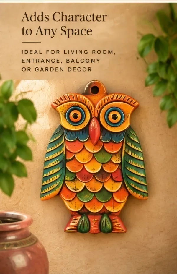 Terracotta_Decorative_Hand-Painted_Owl_Wall_Hanging