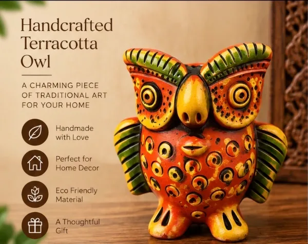 Terracotta_Handcrafted_Engraved_Owl_Figurine