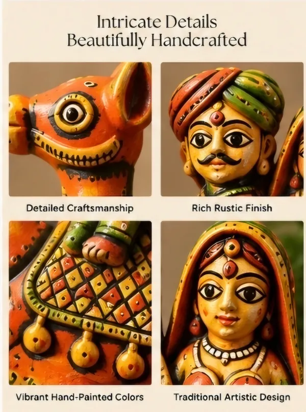 Terracotta_Rajasthani_Hand-Painted_Camel_With_Couple_Figurine