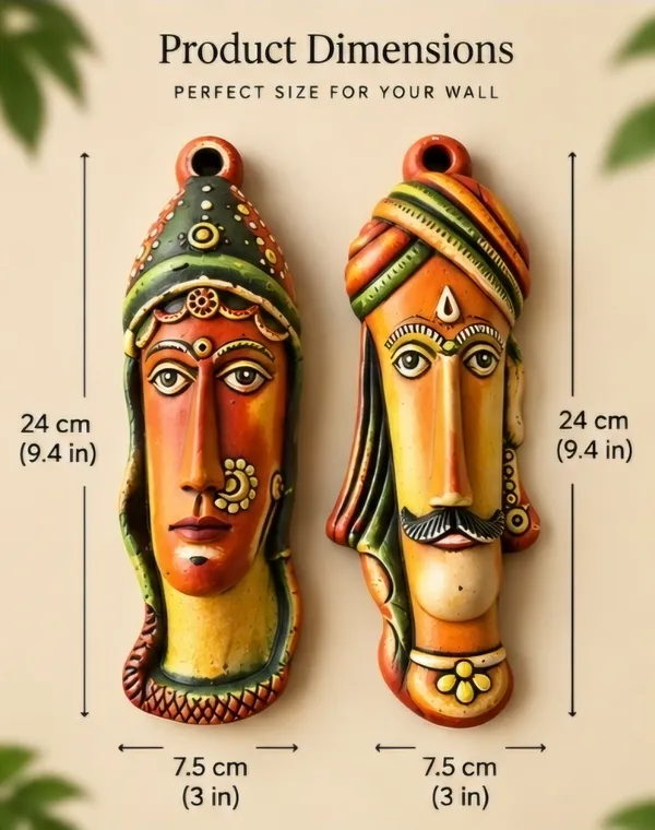 Wood_Traditional_Hand-Painted_Rajasthani_Couple_Wall_Masks