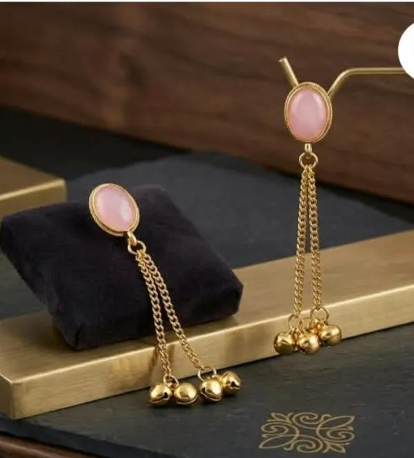 Pink_Gold_Tone_Drop_Earrings_for_Women
