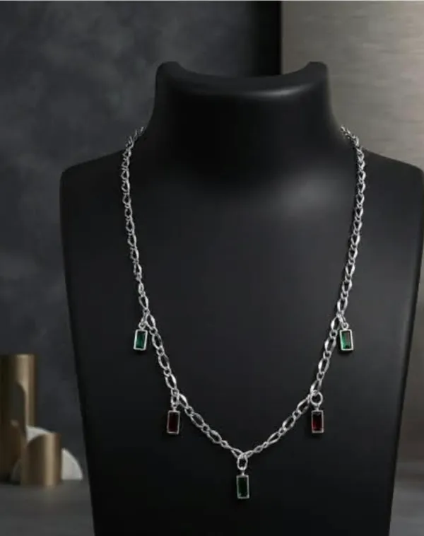 Silver_Tone_Multi_Color_Pendant_Necklace_for_Women