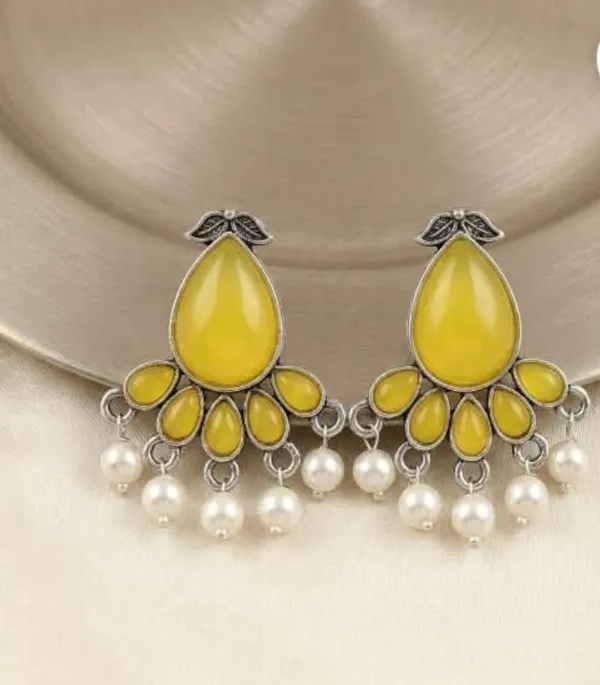 Yellow_Stone_Pearl_Drop_Earrings_for_Women
