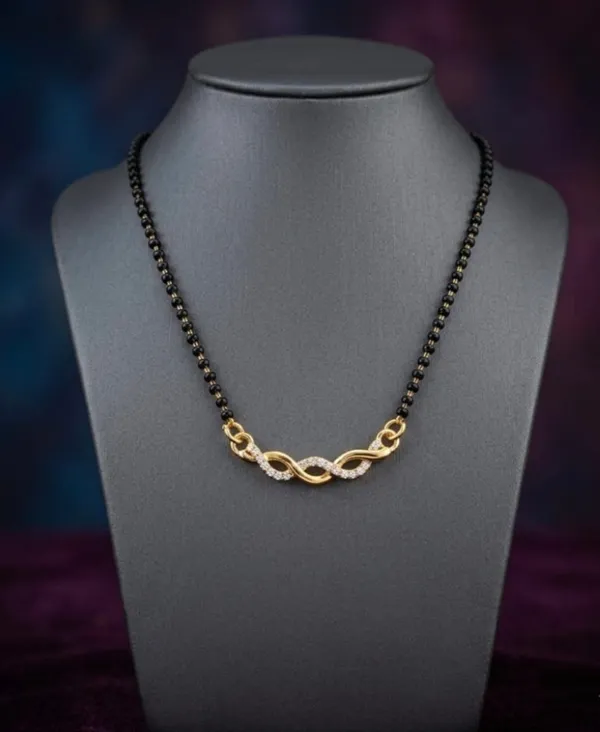 Gold_Tone_Black_Beaded_Infinity_Pendant_Mangalsutra_Necklace