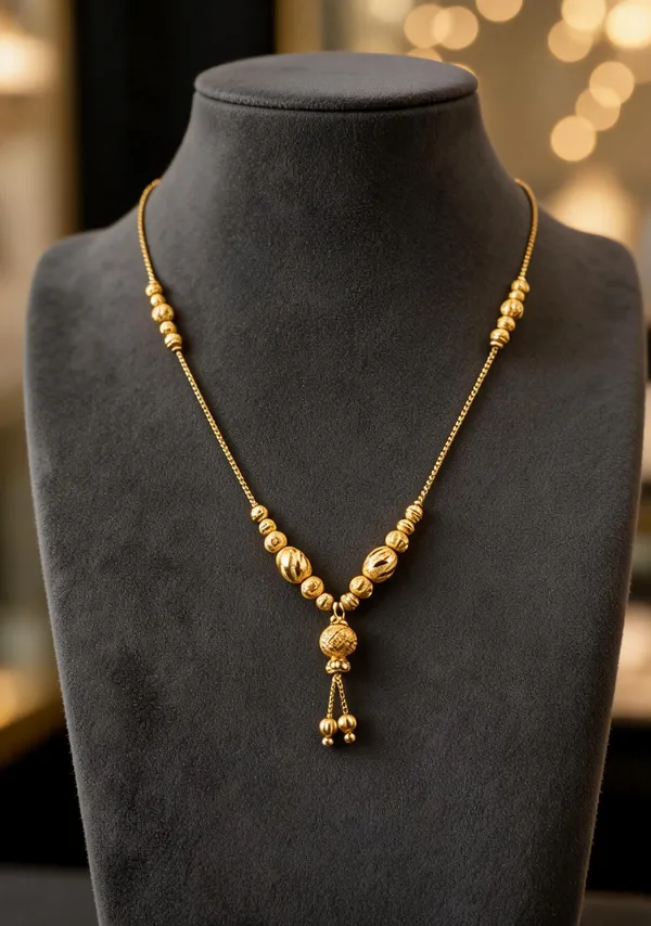 Gold_Tone_Beaded_Pendant_Necklace_For_Women