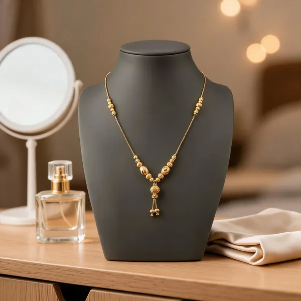 Gold_Tone_Beaded_Pendant_Necklace_For_Women