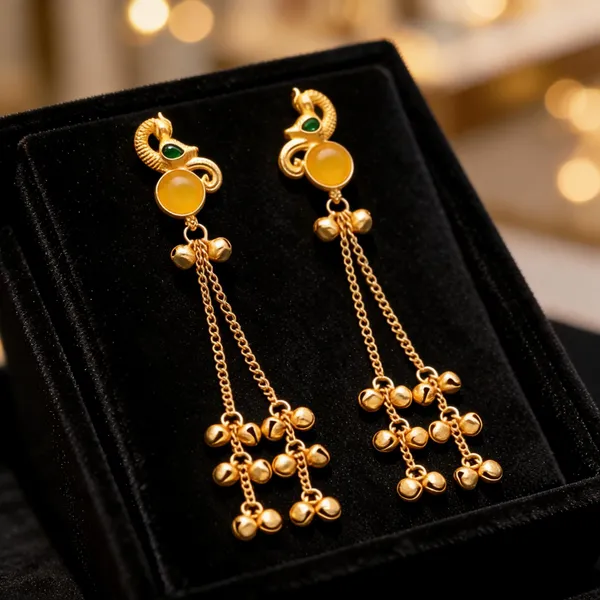Gold_Tone_Traditional_Dangle_Earrings_For_Women