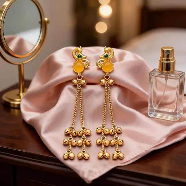 Gold_Tone_Traditional_Dangle_Earrings_For_Women
