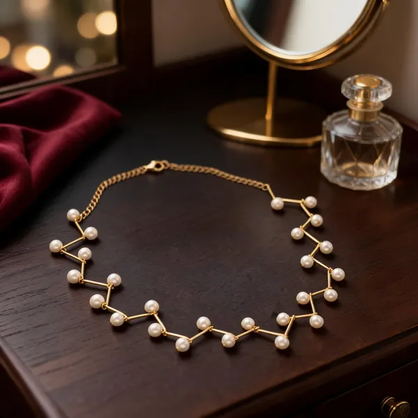 Gold_Tone_Pearl_Beaded_Necklace_For_Women