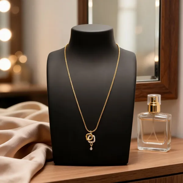 Gold_Tone_Geometric_Pendant_Necklace_For_Women