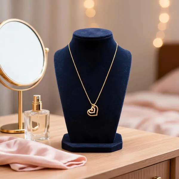 Gold_Tone_Heart_Pendant_Necklace_For_Women
