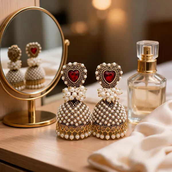 Gold_Tone_Red_Heart_Pearl_Jhumka_Earrings_For_Women