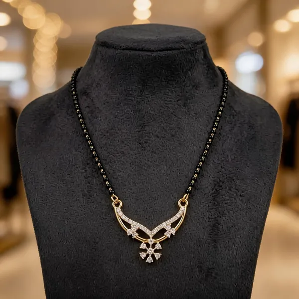 Black_Bead_Gold_Tone_Pendant_Necklace_For_Women