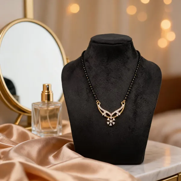 Black_Bead_Gold_Tone_Pendant_Necklace_For_Women