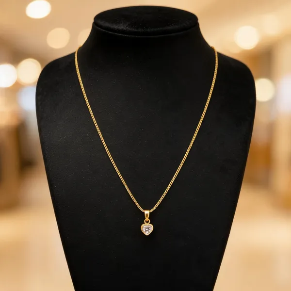 Gold_Tone_Heart_Pendant_Necklace_For_Women