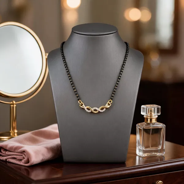 Gold_Tone_Black_Beaded_Infinity_Pendant_Mangalsutra_Necklace