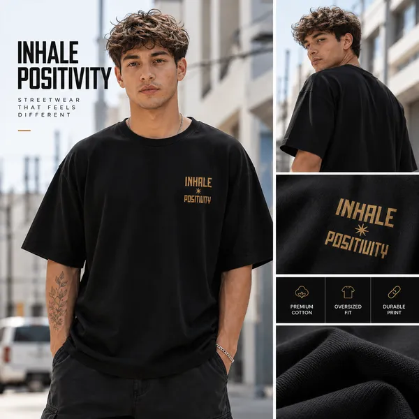 Black_Cotton_Oversized_Inhale_Positivity_T_Shirt_For_Men