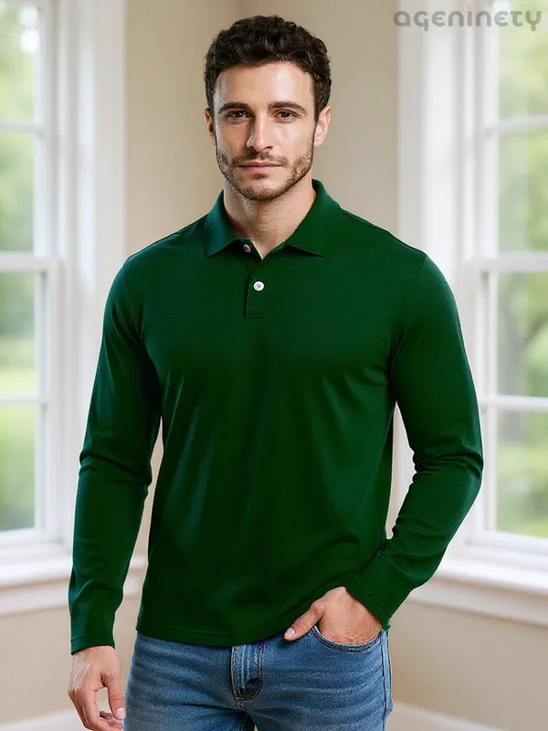 Pack_Of_2_Full_Sleeve_Polo_T_Shirt_Black_Bottle_Green