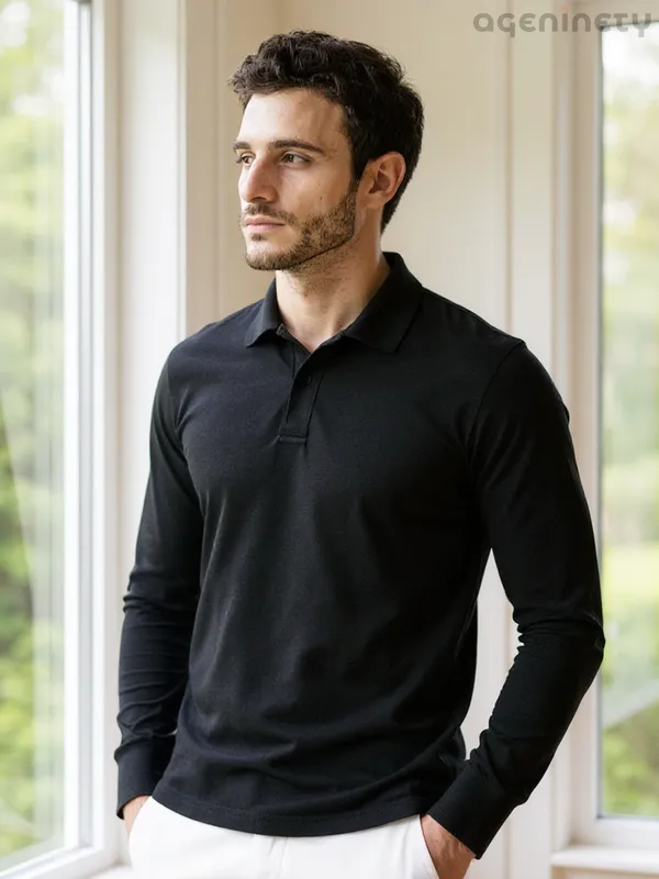 Pack_Of_2_Full_Sleeve_Polo_T_Shirt_Black_Bottle_Green
