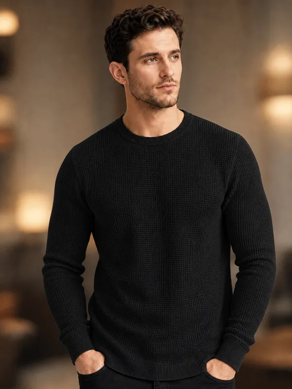 Pack_Of_2_Waffle_Full_Sleeve_T_Shirt_Navy_Blue_Grey