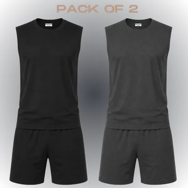 Pack_Of_2_Sleeveless_Tee_Short_Set_Red_Black