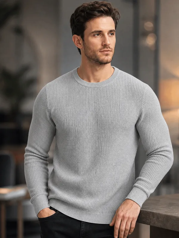 Waffle_Full_Sleeve_T_Shirt_Grey