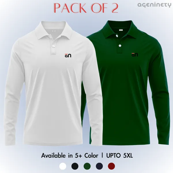 Pack_Of_2_Full_Sleeve_Polo_T_Shirt_Bottle_Green_White