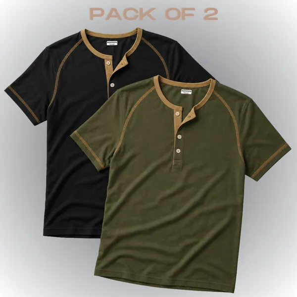 Pack_Of_2_Henley_Reglan_T_Shirt_Olive_Green_Black