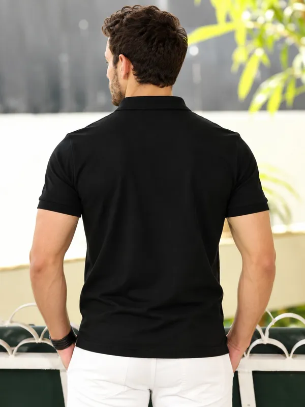 Black_Cotton_Pique_Polo_T_Shirt_For_Men