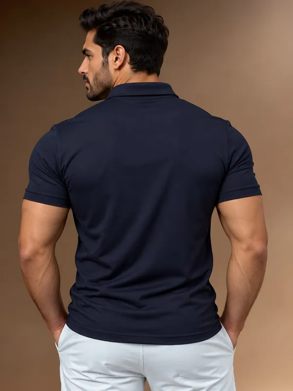 Navy_Blue_Cotton_Zipper_Polo_T_Shirt_For_Men