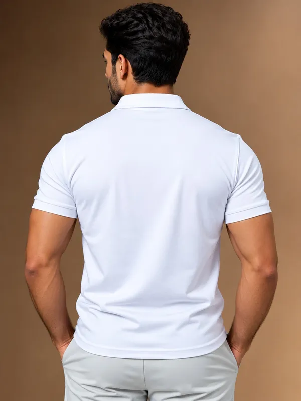White_Cotton_Zipper_Polo_T_Shirt_For_Men_