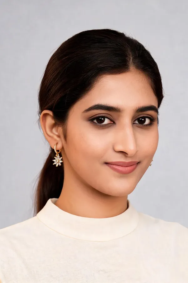 Gold-Tone_Floral_Drop_Hoop_Earrings_For_Women