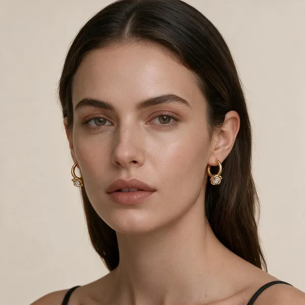Gold_Tone_Embellished_Hoop_Earrings_For_Women