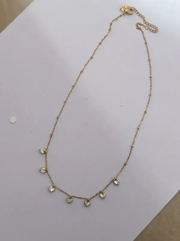 Gold_Tone_Heart_Charm_Necklace_For_Women