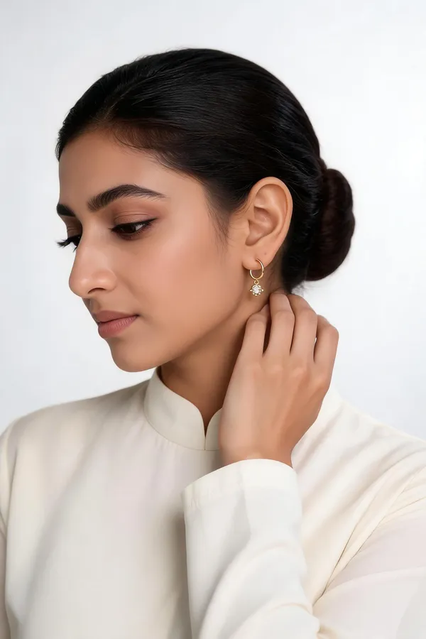Gold_Tone_Floral_Hoop_Earrings_For_Women