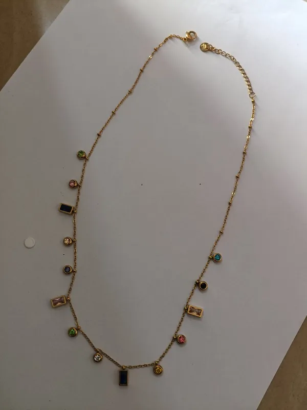 Gold_Tone_Multicolour_Charm_Necklace_For_Women