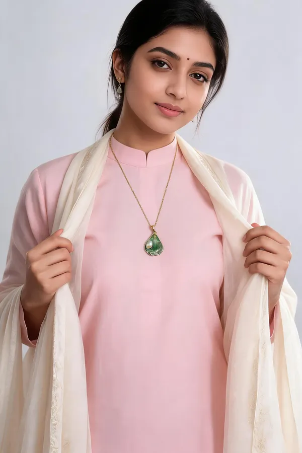 Green_Stone_Pendant_Necklace_For_Women