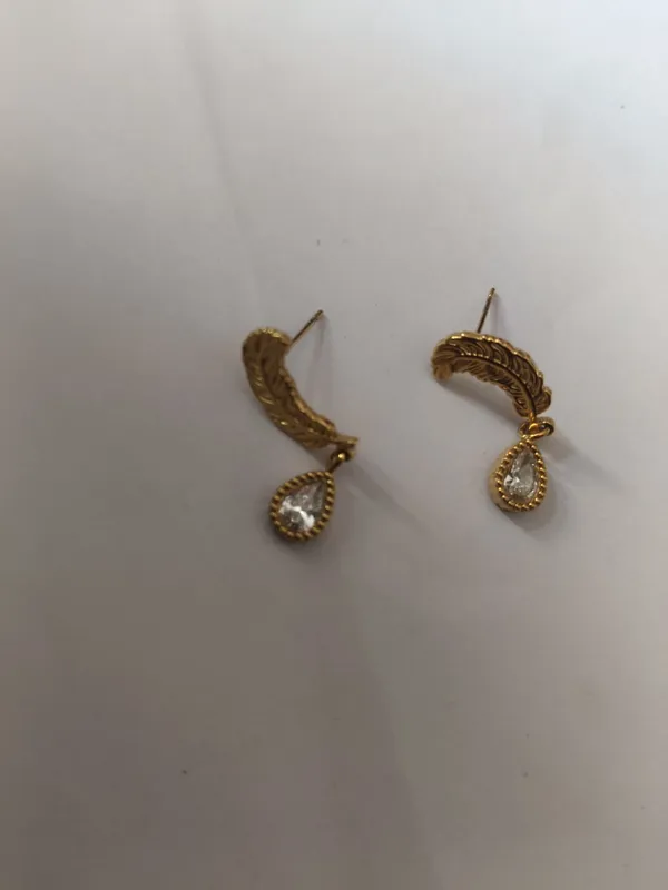 Gold_Tone_Curved_Drop_Earrings_For_Women