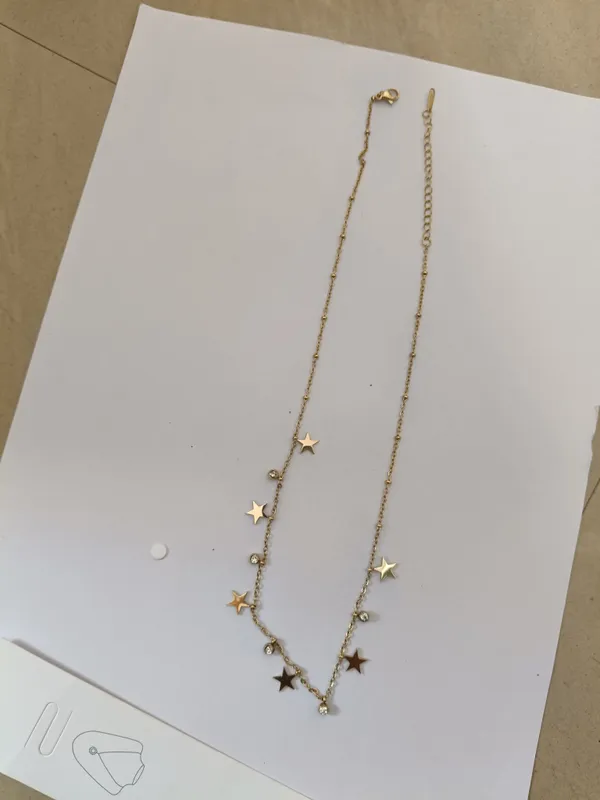 Gold_Tone_Layered_Star_Charm_Necklace_For_Women