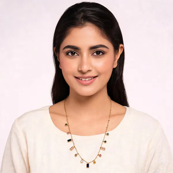 Gold_Tone_Multicolour_Charm_Necklace_For_Women