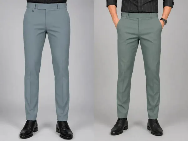 Light_Pista_And_Sage_Green_Cotton_And_Polyester_Slim_Fit_Trousers_For_Men_Pack_Of_2