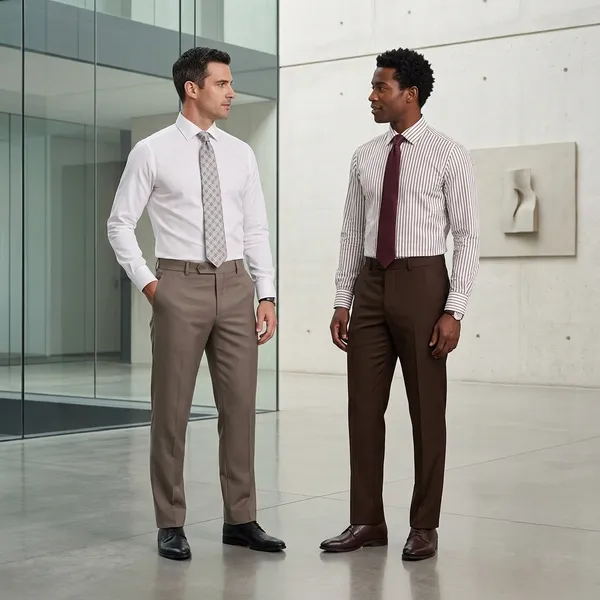 Light_Coffee_And_Brown_Cotton_And_Polyester_Slim_Fit_Formal_Trousers_For_Men_Pack_Of_2