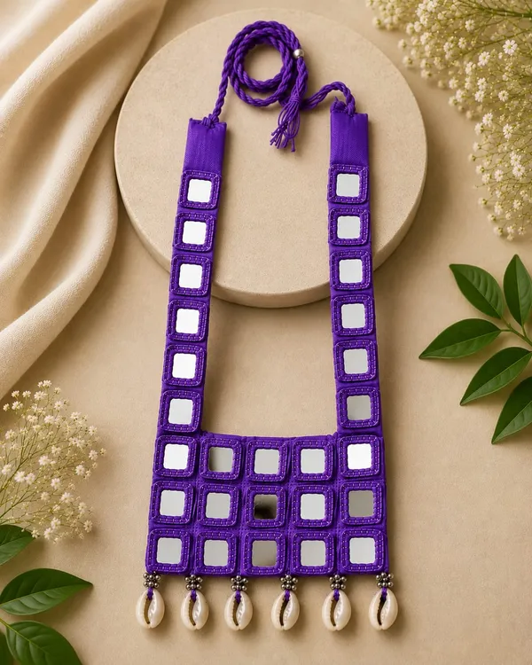 Purple_Thread_Mirror_Work_Necklace_for_Women