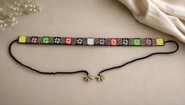 Navratri_Festive_Multicolor_Handmade_Embroidered_Cowrie_Shell_Waist_Belt