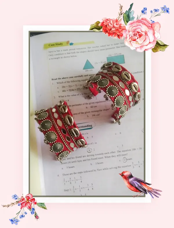 Navratri_Special_Traditional_Handcrafted_Handcuff_Kada_with_Mirror_&_Cowrie_Shell_Work