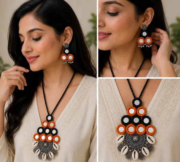 Black_and_Orange_Thread_Mirror_Tribal_Necklace_Set_for_Women