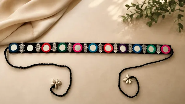 Navratri_Festive_Multicolor_Handmade_Embroidered_Cowrie_Shell_Waist_Belt