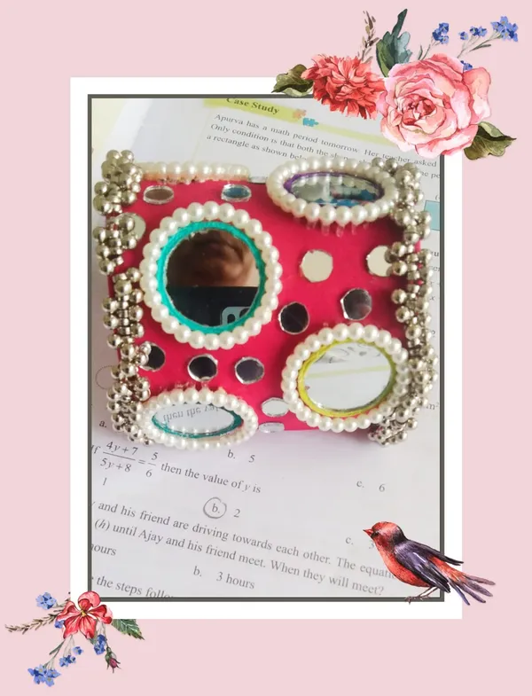 Pink_Navratri_Special_Traditional_Handcrafted__Handcuff_Kada_with_Mirror_&_Cowrie_Shell_Work