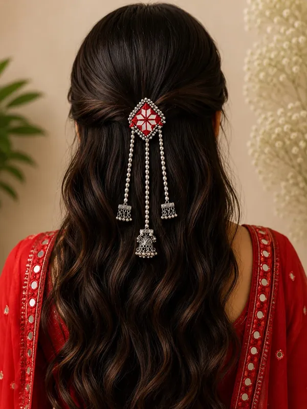 Traditional_Red_Mirror_Work_Hair_Pin