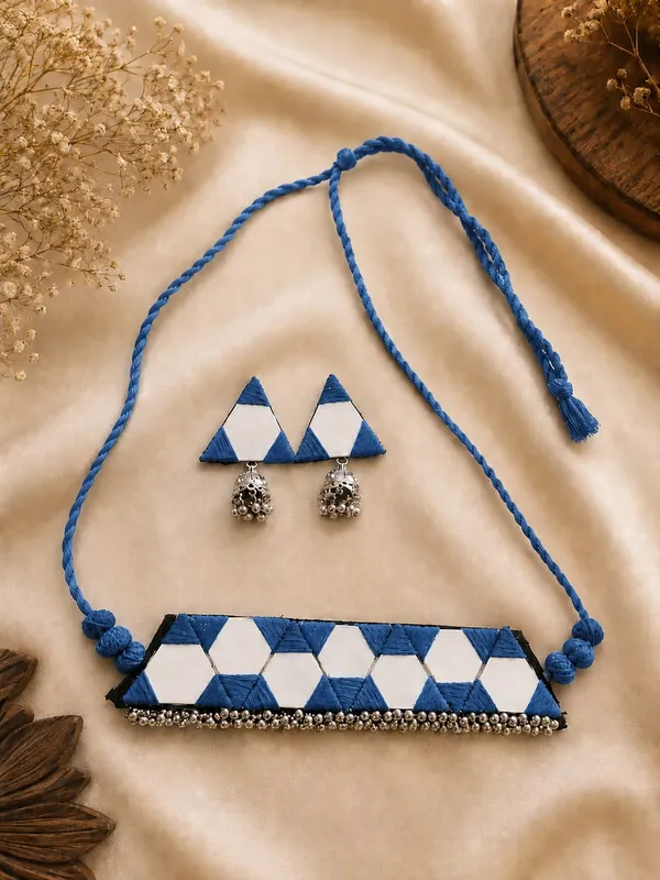 Blue_Triangle_Mirror_Thread_Chokar_Jewellery_Set_for_Women